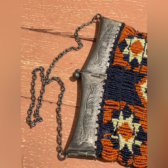 INCREDIBLE Antique ORNATE Colorful Beaded Purse w/Hinged Frame - Native American - Picture 5 of 17